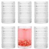 Dingerjar hobnail drinking glasses set of 6 with embossed texture for stylish everyday use