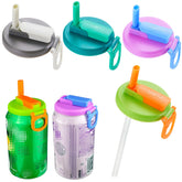 DIPESI 4-pack color lids with straw guard against outdoor spills.