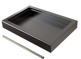 Distro Coffee Labs low-profile drip tray front view shows space-saving design for compact espresso setups