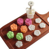 Dltsli Moon Cake Mold with 6 stamps for quick DIY desserts