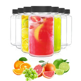 Dodheg 3oz glass juice bottle with black lid for portable beverages