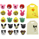 Dodkes 20-pack reusable bags with random animal patterns for eco-friendly shopping.