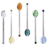 DOITOOL 6pc glass spoons set for precise stirring in coffee and tea