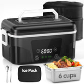 DOLOPL cordless heated lunch box front view shows compact, travel-friendly design.