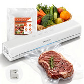 DOMIVIO vacuum sealer in a compact design for easy storage and quick sealing.