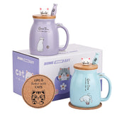 Dongshangift Cat Mugs 2-pack in purple and blue for cozy mornings