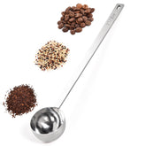 Doosu coffee scoop with long handle reaching deep canisters for precise scooping.