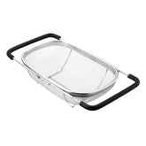 DOPMEP fine-mesh colander over sink draining pasta and vegetables