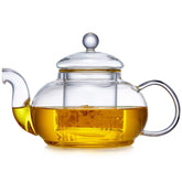DOPUDO glass teapot with removable infuser for easy loose-leaf brewing at home
