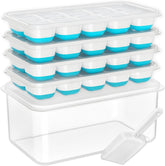 DOQAUS ice tray lid bin 4-pack offers easy-access ice for daily drinks.