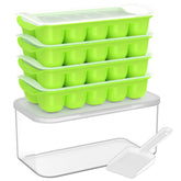 DOQAUS ice tray with lid and bin for organized freezer storage.