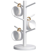 Dorhors Mug Holder Tree with six hooks on top view, keeps mugs organized and accessible.