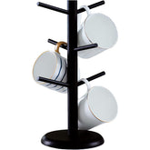 Dorhors Mug Tree with 6 hooks keeps mugs neatly within reach.