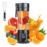 DoubleCare portable blender cup 380ml, black, ideal for on-the-go smoothies.