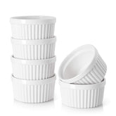 DOWAN 10 oz ramekin in soft white, oven-safe for individual desserts.