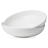 DOWAN 11.5-inch large serving bowls in white glaze ideal for everyday dining.
