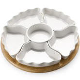DOWAN 360° rotatable tray with bamboo base for effortless serving