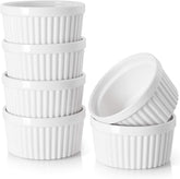 DOWAN 6oz ramekin set with oven-safe porcelain for individual desserts.