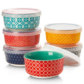 DOWAN dipping bowls with lids in vibrant patterns for dips and small snacks.
