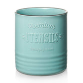 DOWAN extra large turquoise ceramic utensil holder on counter keeps utensils within reach