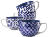 DOWAN vintage blue coffee mugs four-piece set for stylish daily use