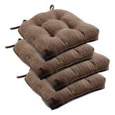Downluxe brown tufted chair cushion top view showing plush texture