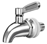 DOZYANT beverage dispenser spigot with polished stainless finish for durable, leak-free use.