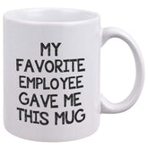 DQG CVT funny boss mug front view highlights playful design and premium ceramic quality.