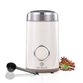 DR MILLS DM-7441W front view showing compact coffee grinder for fresh brews.