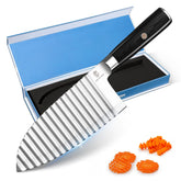 Dragon Creek crinkle cutter knife with wave design for textured potato slices