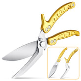 DRAGON RIOT heavy-duty poultry shears blade close-up showing sharp edge for clean cuts.