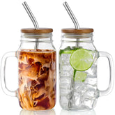 DRASTAR 24oz mason jar cup with handle, ideal for iced coffee.