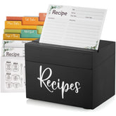DRASTAR recipe box wooden organizer, elegant storage for all your cherished family recipes.
