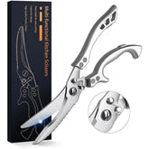 Dream Reach heavy-duty poultry shears serrated edge close-up for fish scales scraping