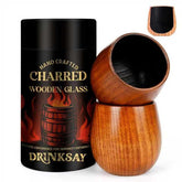 DrinkSay Charred Wood Bourbon Glass pour close-up, emphasizing smoky oak aroma for a richer sip.