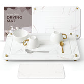 Dropereum stone drying mat on a kitchen counter for fast moisture control.