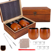 Drtenvd charred wooden bourbon glass with pour focus enhances aroma and flavor during serving