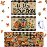 Drydiet pumpkin gnome kitchen mat 17x29 adds festive warmth and anti-fatigue comfort.