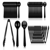 Dualshine black spoons 8 inch for easy serving and stylish table setup