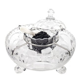 Duebel caviar serving set with glass divided bowl for elegant ice-cooled service