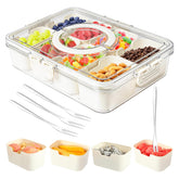 Dunruz Snackle Box with 8 compartments and lid keeps snacks organized on the go