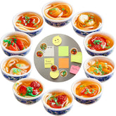 Dunzy cute magnet with flower bowl noodle design for fridge decoration and easy organization.