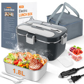 DUPASU Electric lunch box with steam rising from the 1.8L container, ready-to-eat warm meal.