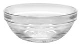 Duralex Lys 3-1/2-inch stackable bowls show space-saving design and clear glass for versatile serving