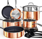 DUXANO Deluxe 14pc cookware set in full view for versatile home cooking.