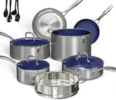 DUXANO Deluxe 14pc set overview showing a complete, versatile cookware collection for every kitchen task.