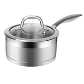 Duxtop 2.5qt sauce pan with lid for versatile simmering and easy pouring.