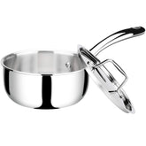 Duxtop saucepan with lid on showing steady simmer and heat control