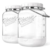 Dwbligt 2-pack 1.5 gallon glass jar with airtight lid for long-lasting pantry storage.