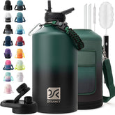 DYSANKY 128 oz insulated bottle with straw for on-the-go hydration.